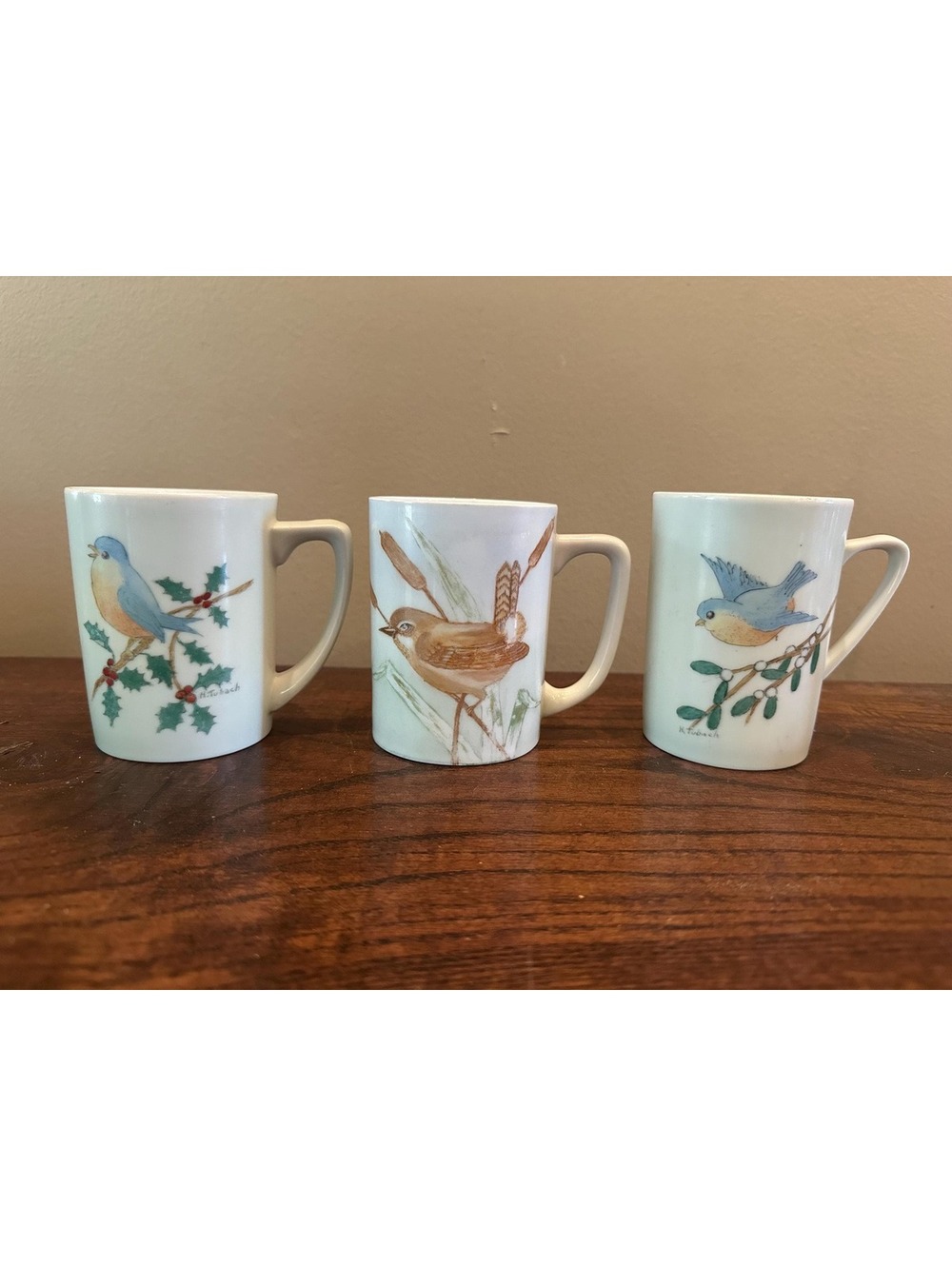 Vintage 80s 222 Fifth Early Bird G. Tubach Bird Mugs -Set of 3